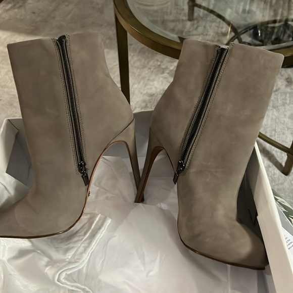 Schutz Hi Heeled Platform Suede Booties - Picture 3 of 11